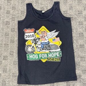 Hog for Hope Biker Black Graphic Tank Top 2010
